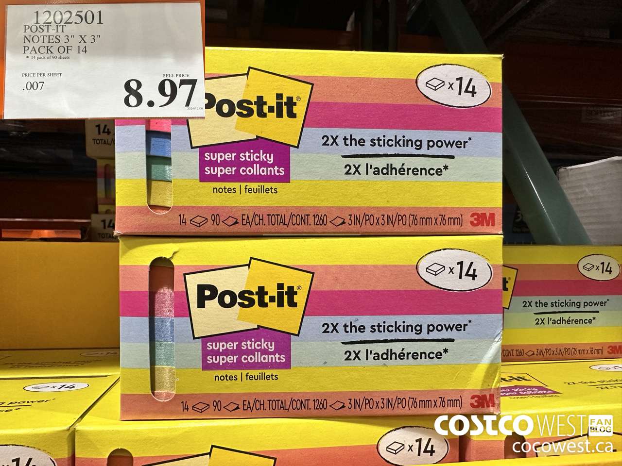 1202501 3M POST-IT NOTES 3