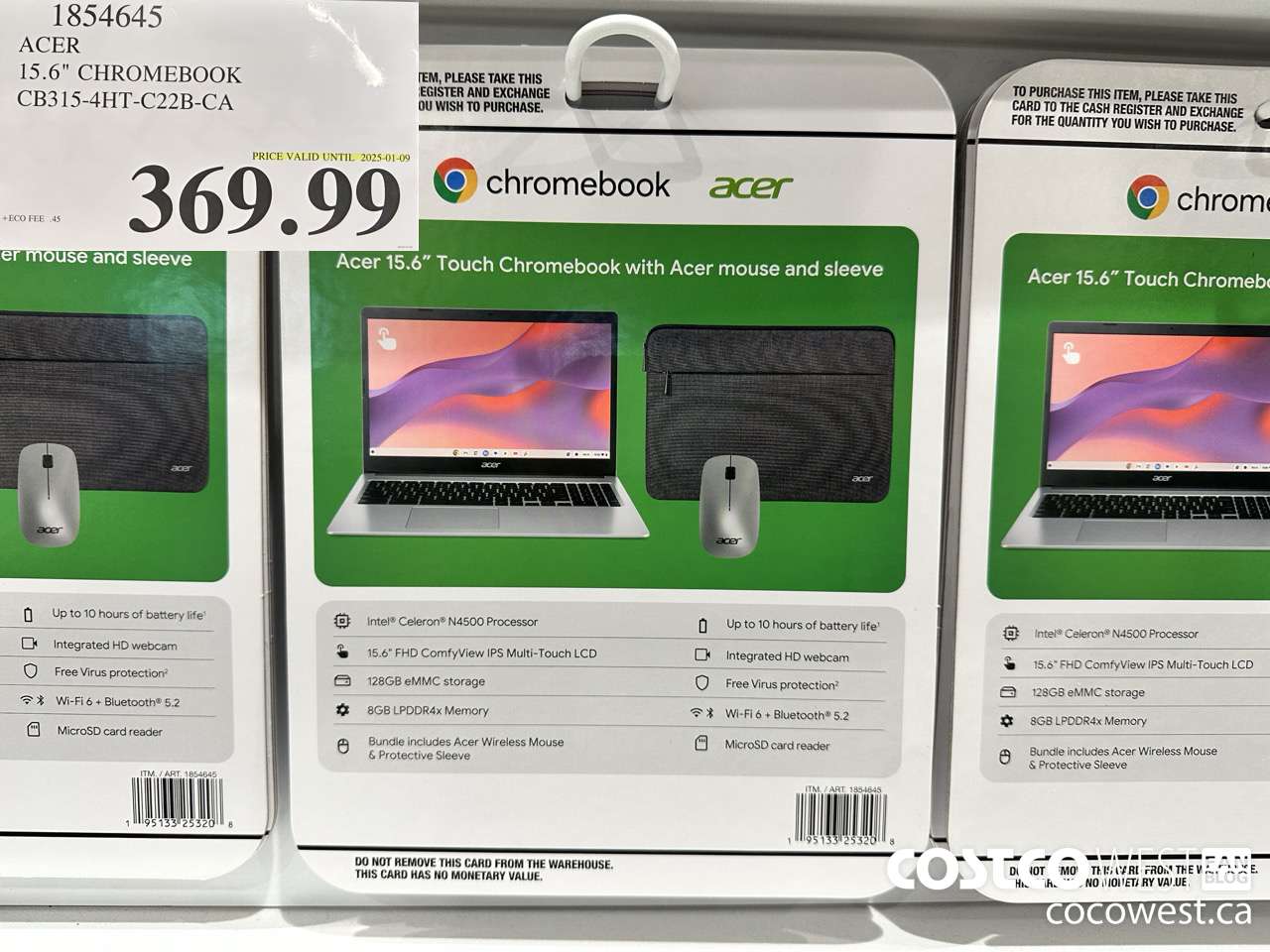 1854645 ACER 15.6 IN CHROMEBOOK CB315-4HT-C22B-CA (EXPIRES ON 2025-01-09) $369.99