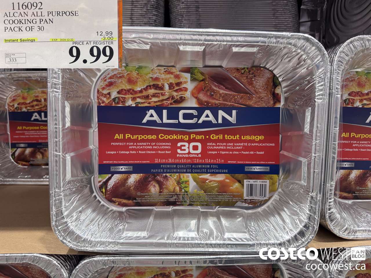 116092 ALCAN ALL PURPOSE COOKING PAN pack of 30 ($3.00 INSTANT SAVINGS EXPIRES ON 2024-12-22) $9.99