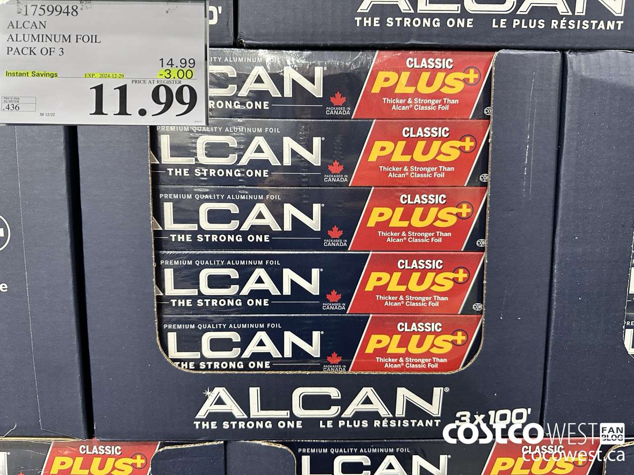 1759948 ALCAN ALUMINUM FOIL PACK OF 3 ($3.00 INSTANT SAVINGS EXPIRES ON 2024-12-29) $11.99