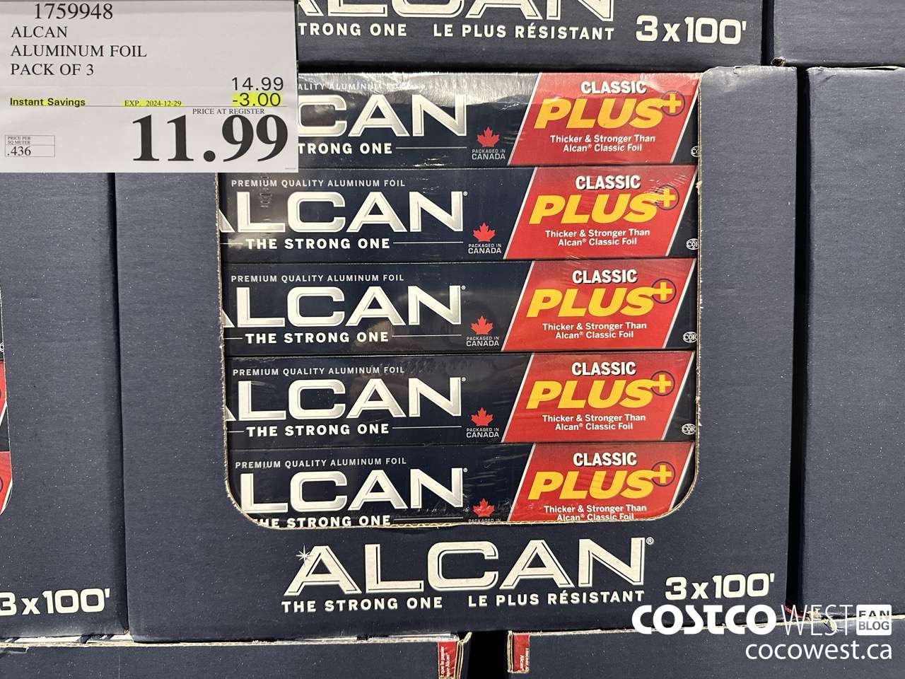 1759948 ALCAN ALUMINUM FOIL PACK OF 3 ($3.00 INSTANT SAVINGS EXPIRES ON 2024-12-29) $11.99