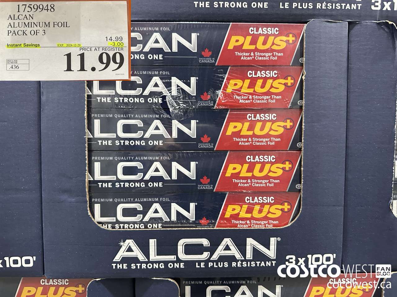 1759948 ALCAN ALUMINUM FOIL PACK OF 3 ($3.00 INSTANT SAVINGS EXPIRES ON 2024-12-29) $11.99