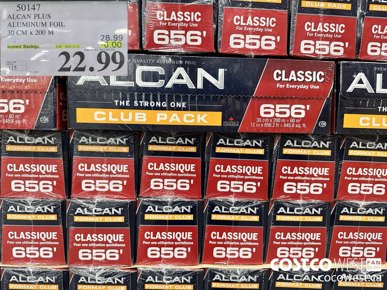 50147 ALCAN PLUS ALUMINUM FOIL 30 cm x 200 m ($6.00 INSTANT SAVINGS EXPIRES ON 2024-12-15) $22.99