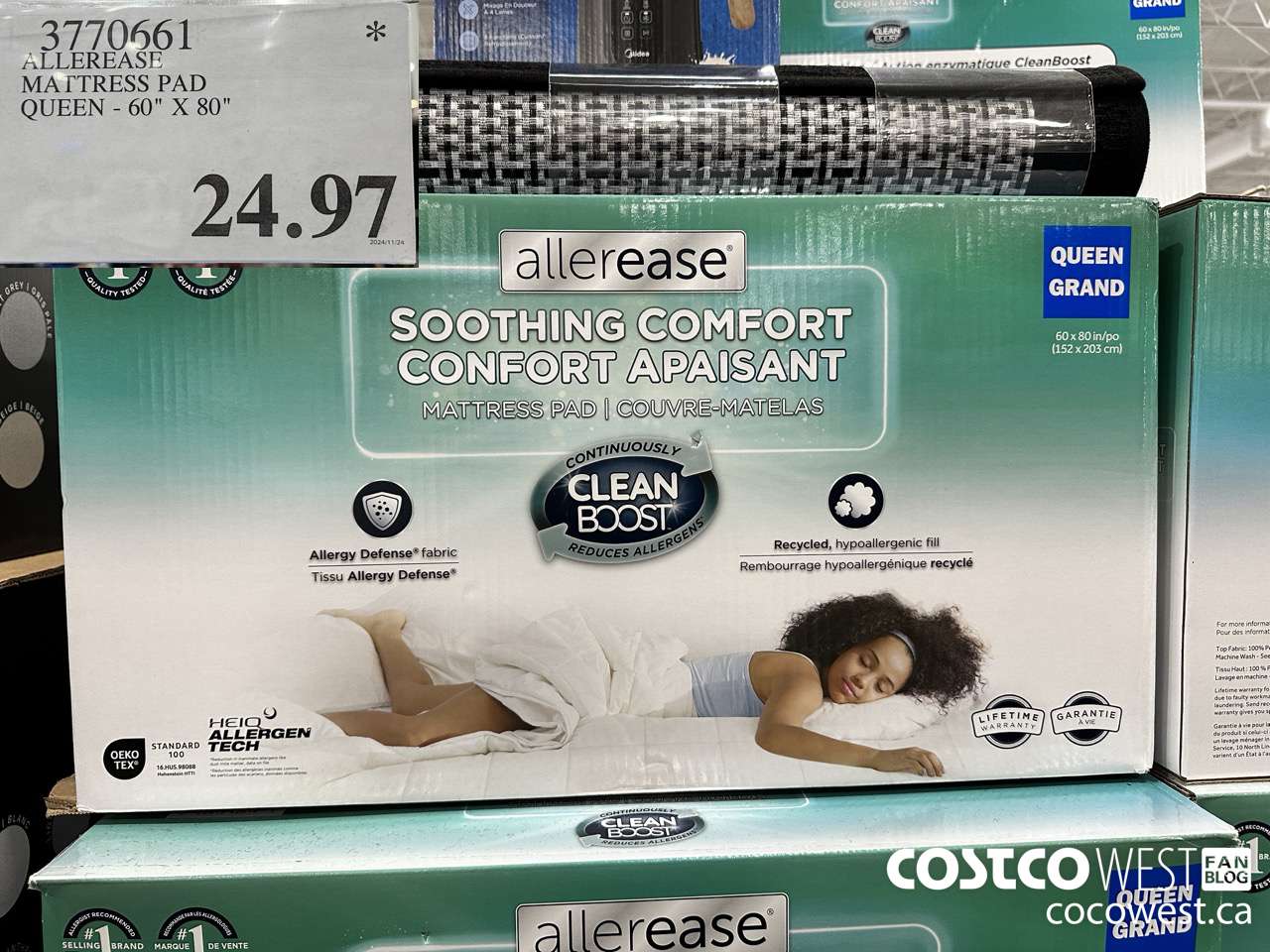 3770661 ALLEREASE MATTRESS PAD QUEEN 60
