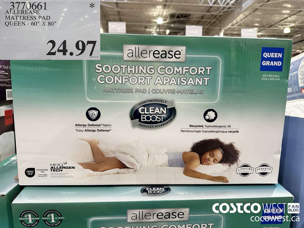 3770661 ALLEREASE MATTRESS PAD QUEEN 60