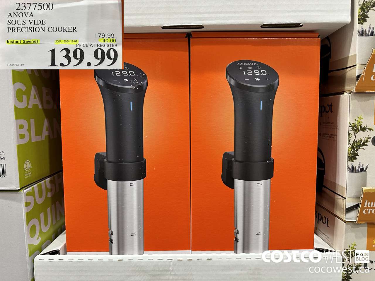 2377500 ANOVA SOUS VIDE PRECISION COOKER ($40.00 INSTANT SAVINGS EXPIRES ON 2024-12-03) $139.99