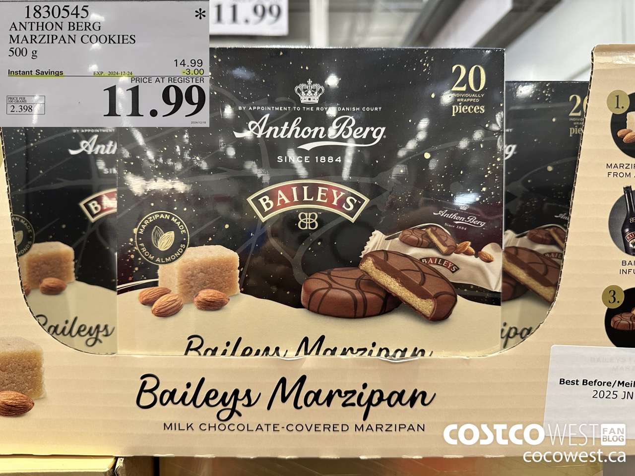 1830545 ANTHON BERG MARZIPAN COOKIES 500G ($3.00 INSTANT SAVINGS EXPIRES ON 2024-12-24) $11.99