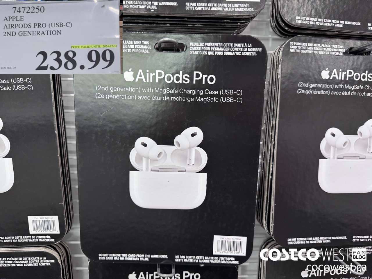 7472250 APPLE AIRPODS PRO 2ND GENERATION (USB-C) (EXPIRES ON 2024-12-31) $238.99