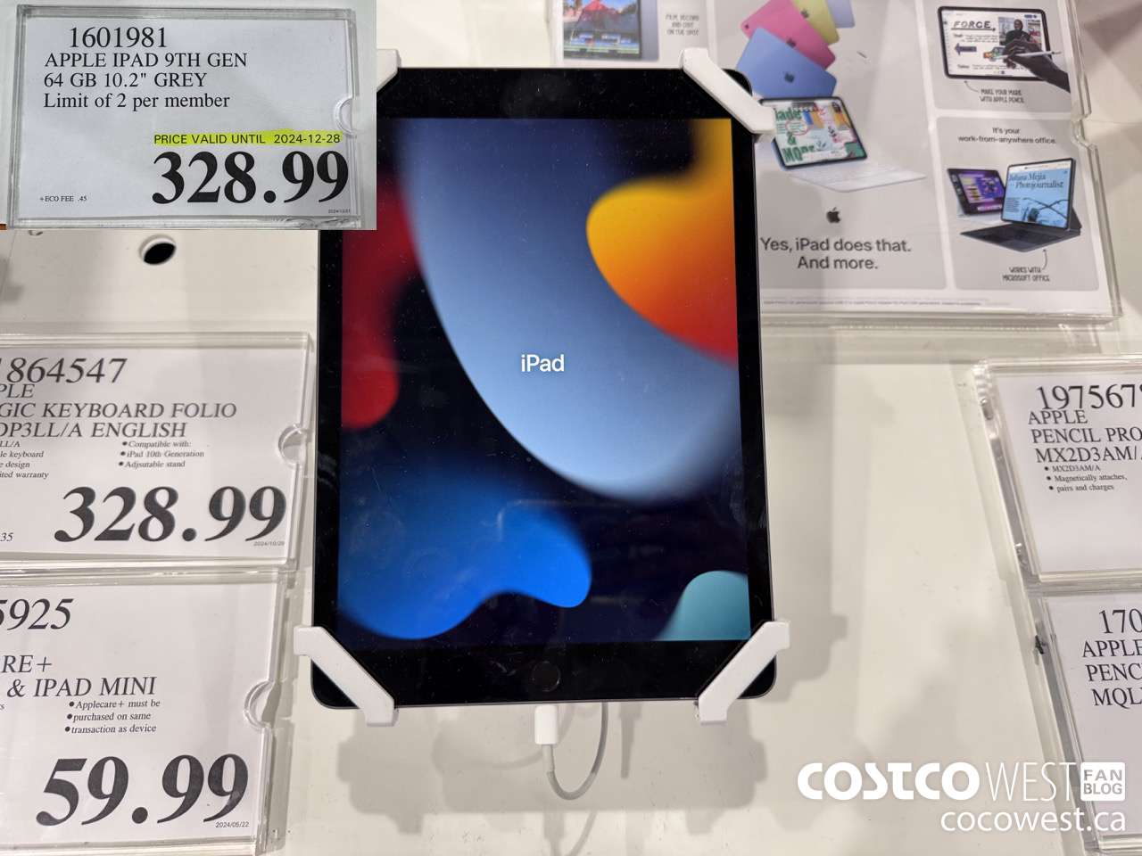 1601981 APPLE IPAD 9TH GEN 64GB 10.2 IN. GREY (EXPIRES ON 2024-12-28) $328.99