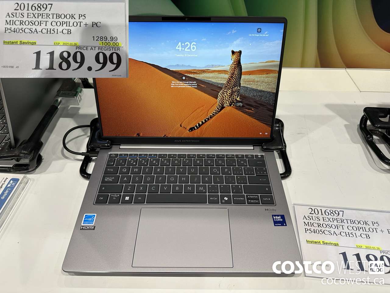 2016897 ASUS EXPERTBOOK P5 MICROSOFT COPILOT + PC P5405CSA-CH51-CB ($100.00 INSTANT SAVINGS EXPIRES ON 2025-01-26) $1189.99