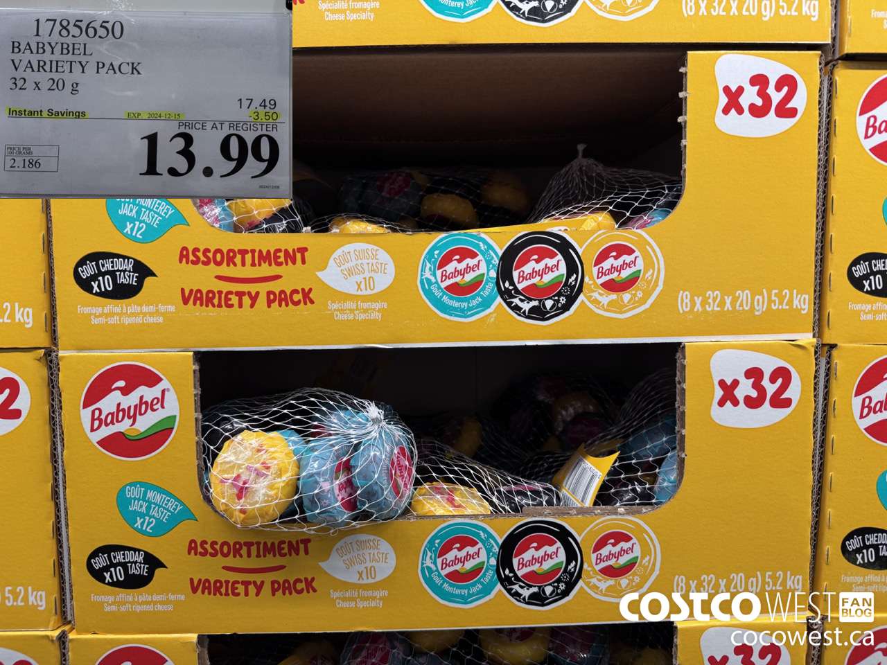 1785650 BABYBEL VARIETY PACK 32 x 20 g ($3.50 INSTANT SAVINGS EXPIRES ON 2024-12-15) $13.99