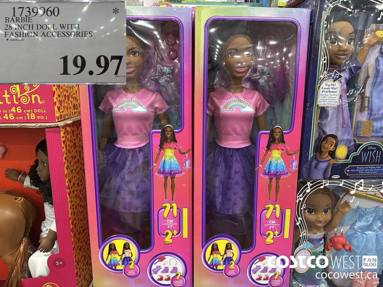 1739960 BARBIE 28 INCH DOLL WITH FASHION ACCESSORIES $19.97