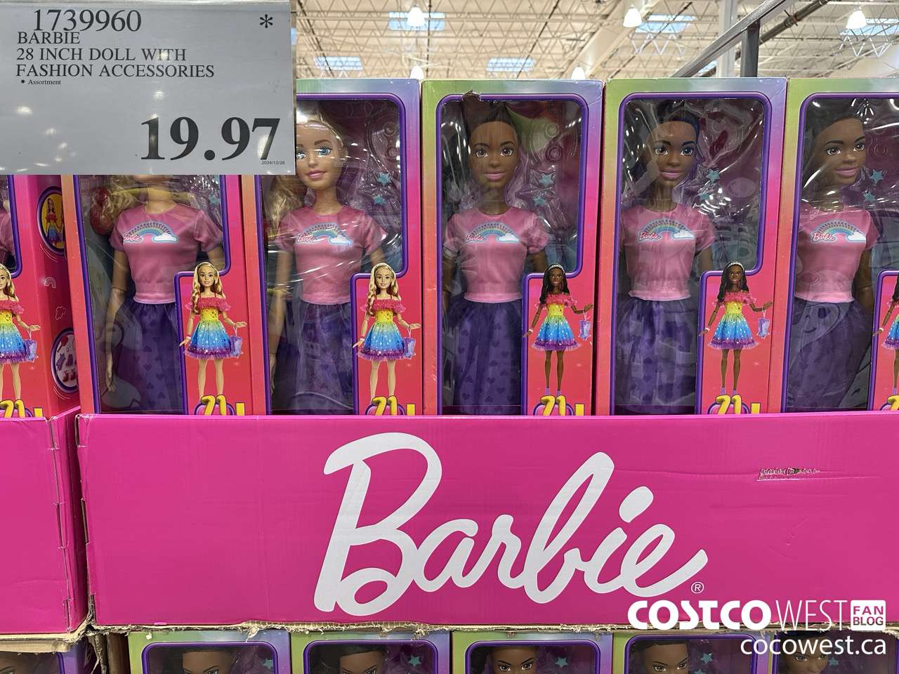 1739960 BARBIE 28 INCH DOLL WITH FASHION ACCESSORIES $19.97