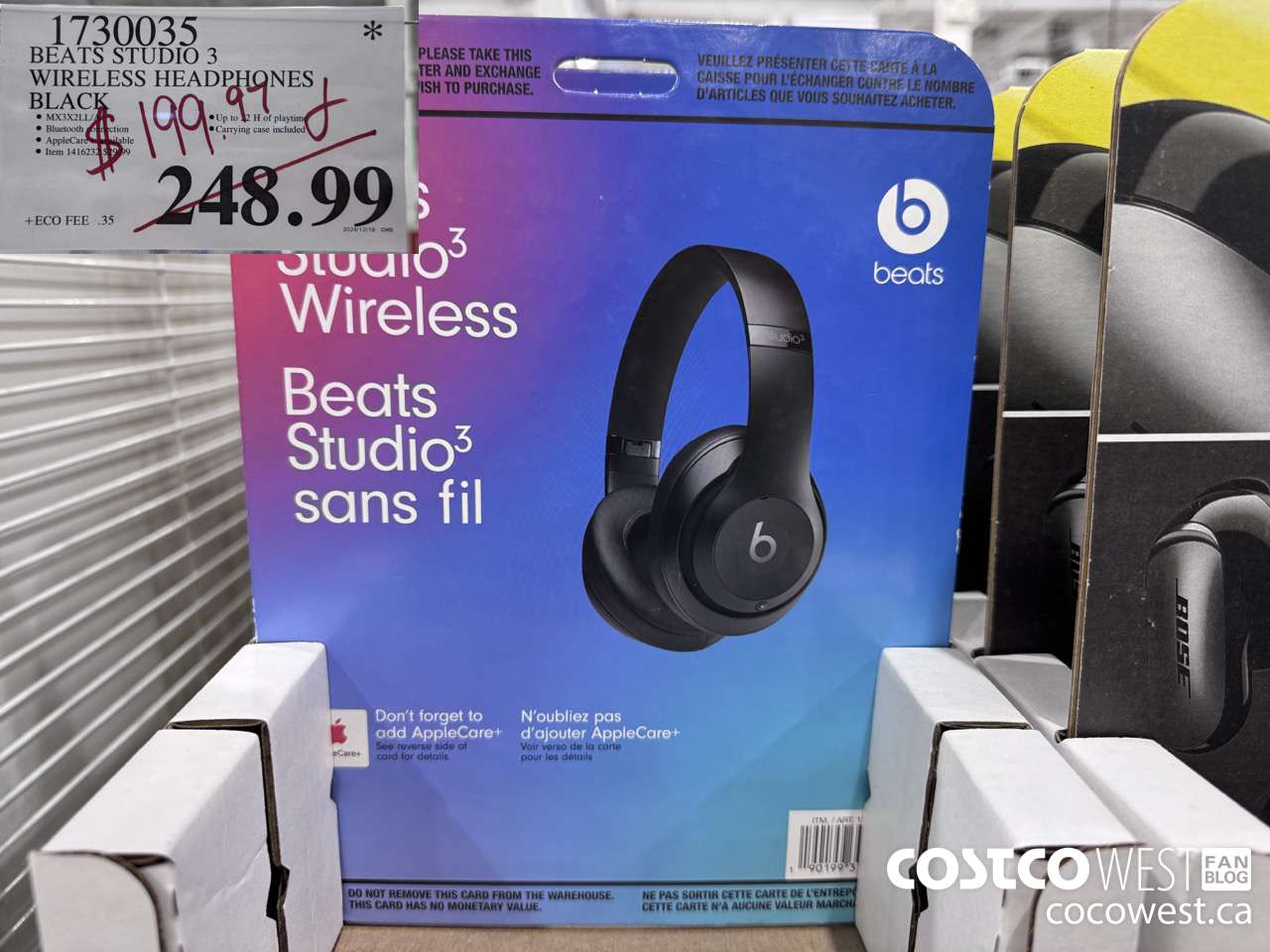 1730035 BEATS STUDIO 3 WIRELESS HEADPHONES BLACK $199.97