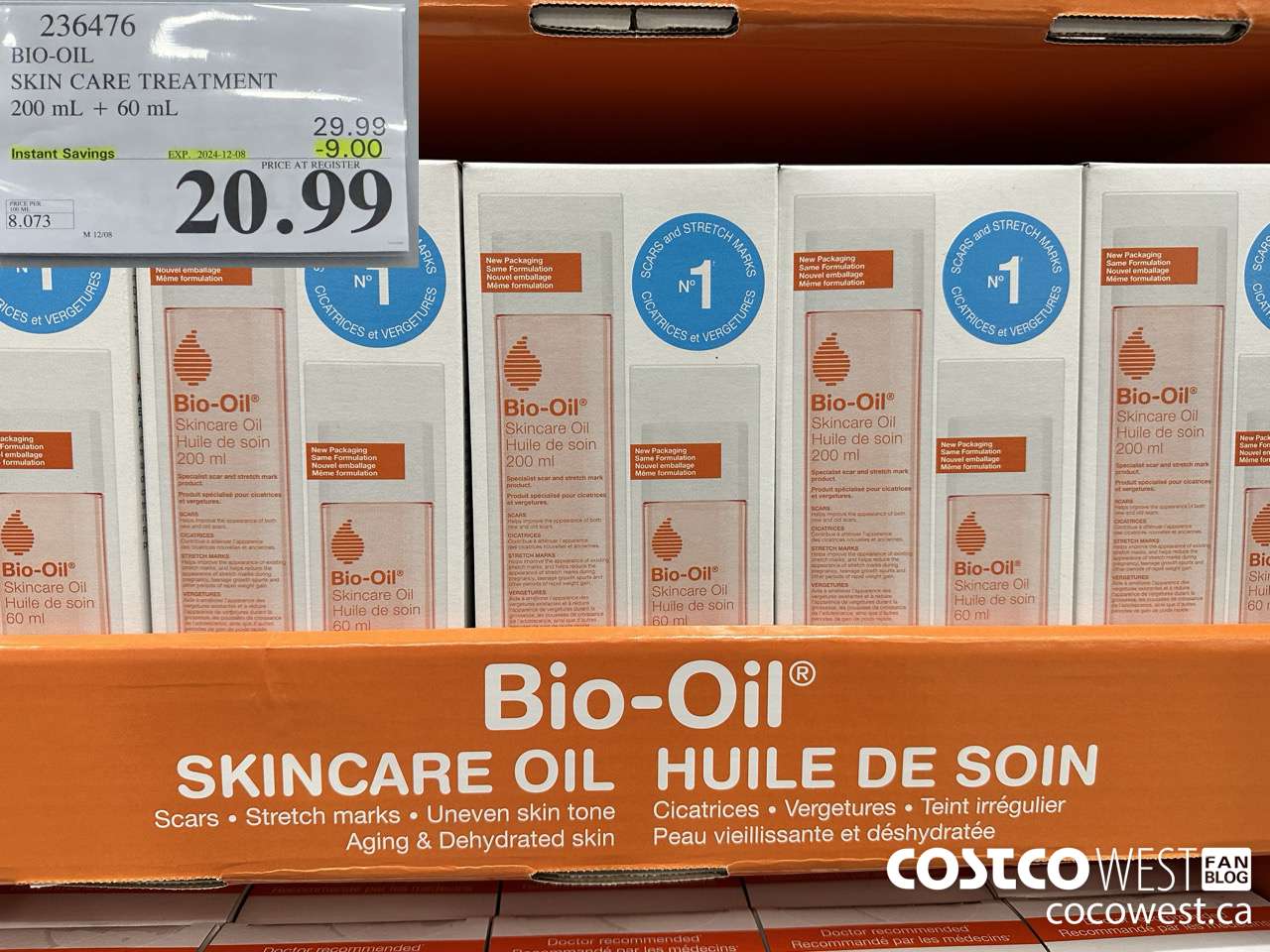 236476 BIO-OIL SKIN CARE TREATMENT 200 mL + 60 mL ($9.00 INSTANT SAVINGS EXPIRES ON 2024-12-08) $20.99