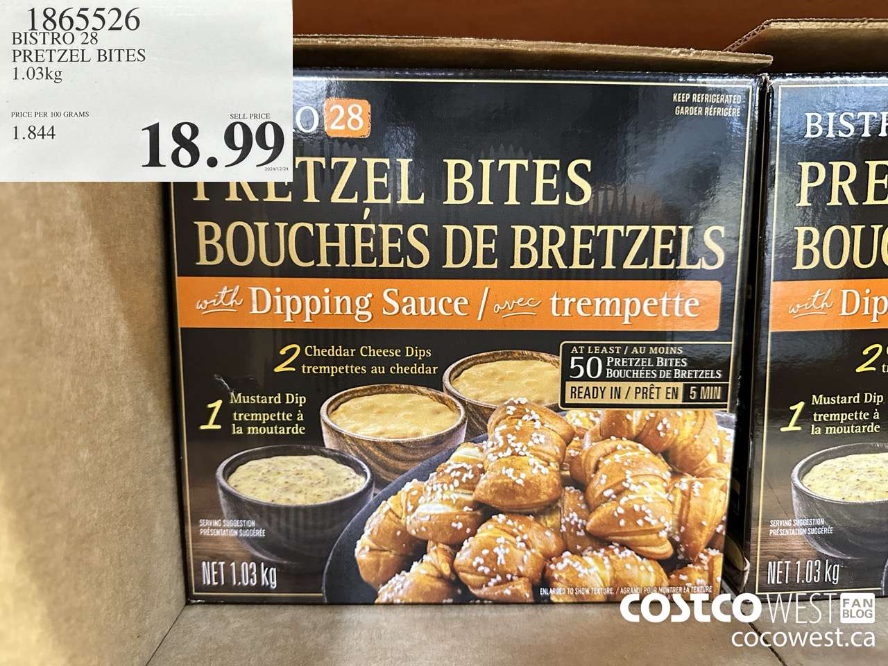 1865526 BISTRO 28 PRETZEL BITES 1.03KG $18.99
