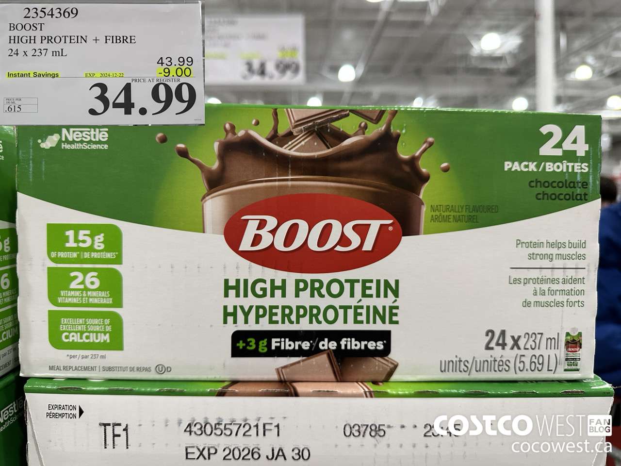 2354369 BOOST HIGH PROTEIN + FIBRE 24 X 237 ML ($9.00 INSTANT SAVINGS EXPIRES ON 2024-12-22) $34.99