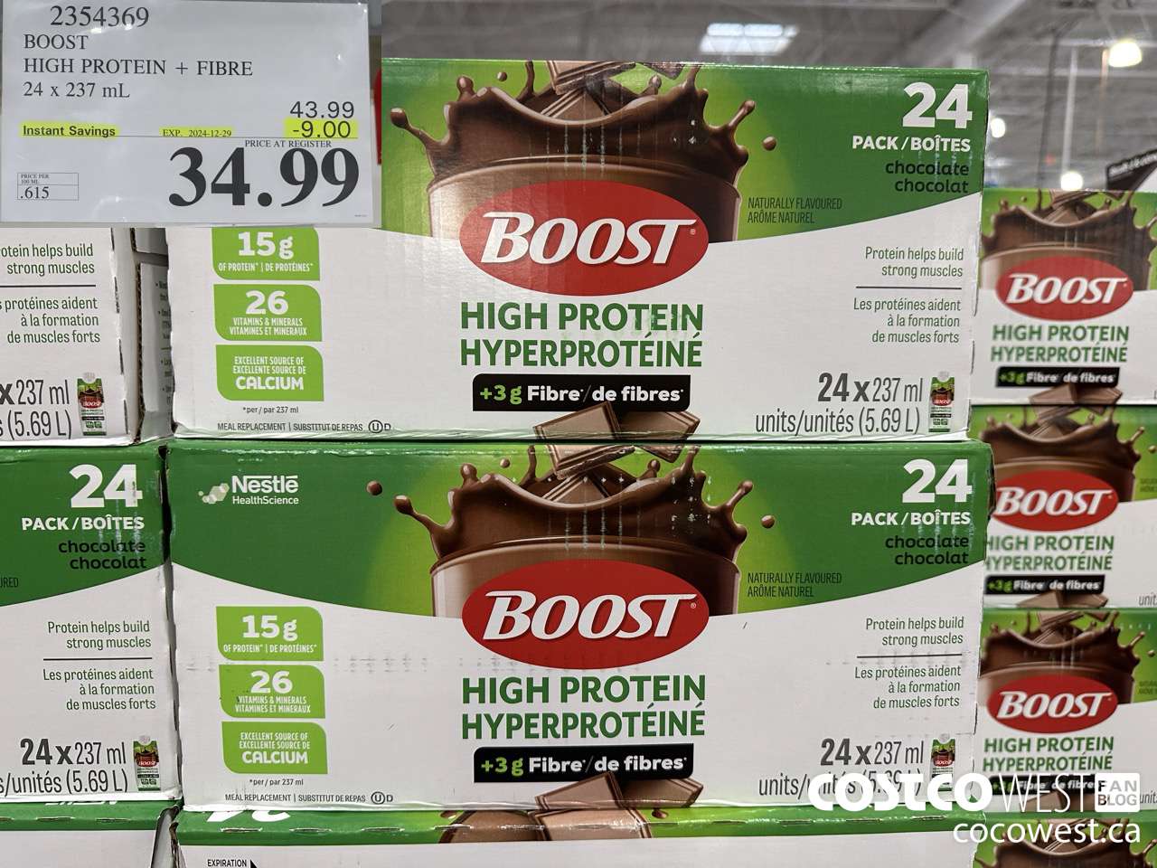 2354369 BOOST HIGH PROTEIN + FIBRE 24 X 237 ML ($9.00 INSTANT SAVINGS EXPIRES ON 2024-12-29) $34.99