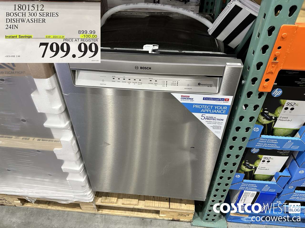 1801512 BOSCH 300 SERIES DISHWASHER 24IN ($100.00 INSTANT SAVINGS EXPIRES ON 2024-12-29) $799.99