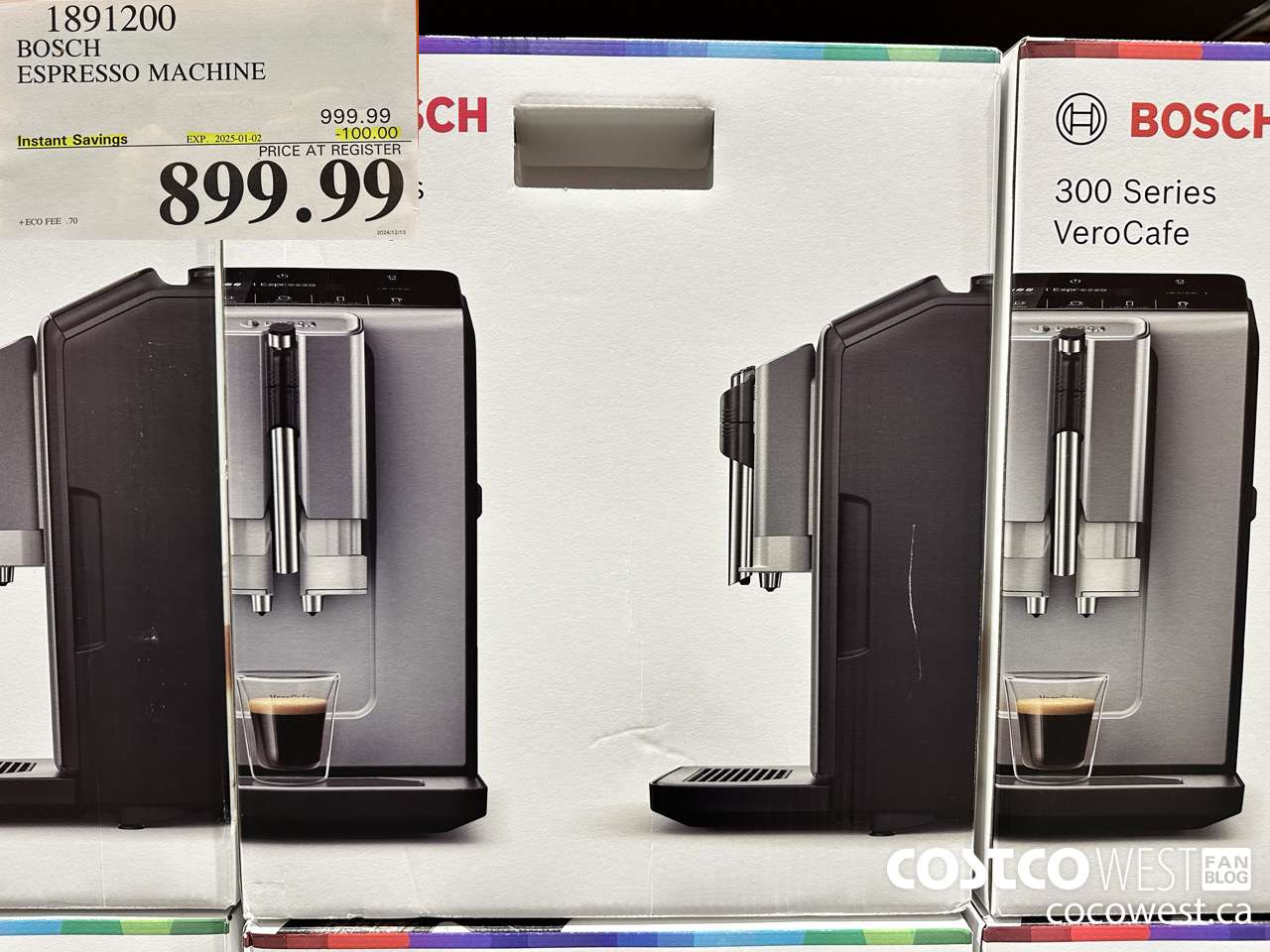 1891200 BOSCH ESPRESSO MACHINE ($100.00 INSTANT SAVINGS EXPIRES ON 2025-01-02) $899.99