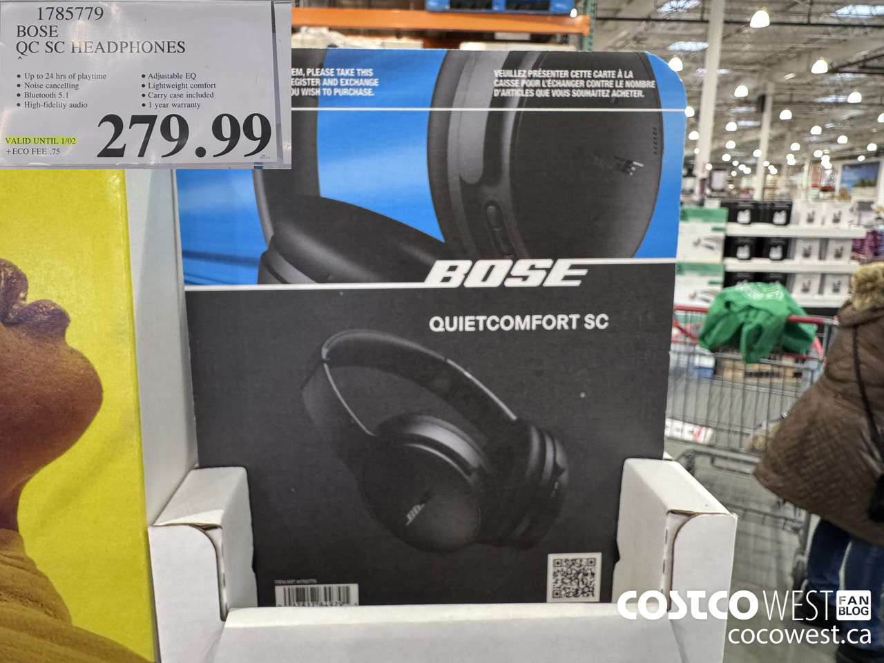 1785779 BOSE QUIET COMFORT OVER-THE-EAR WIRELESS HEADPHONES (EXPIRES ON 2025-01-02) $279.99