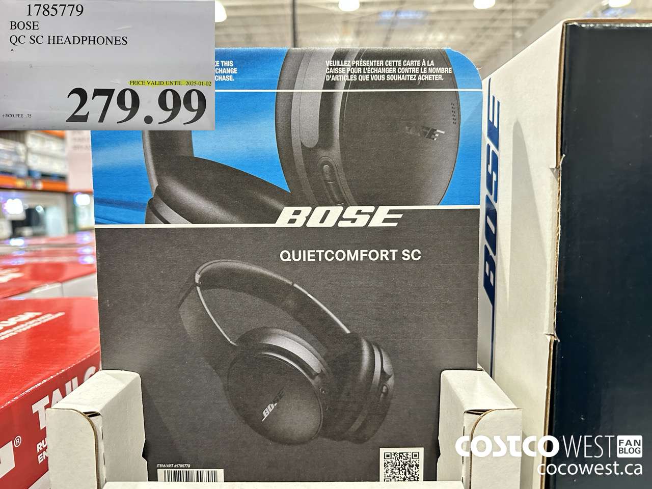 1785779 BOSE QUIET COMFORT OVER-THE-EAR WIRELESS HEADPHONES (EXPIRES ON 2025-01-02) $279.99