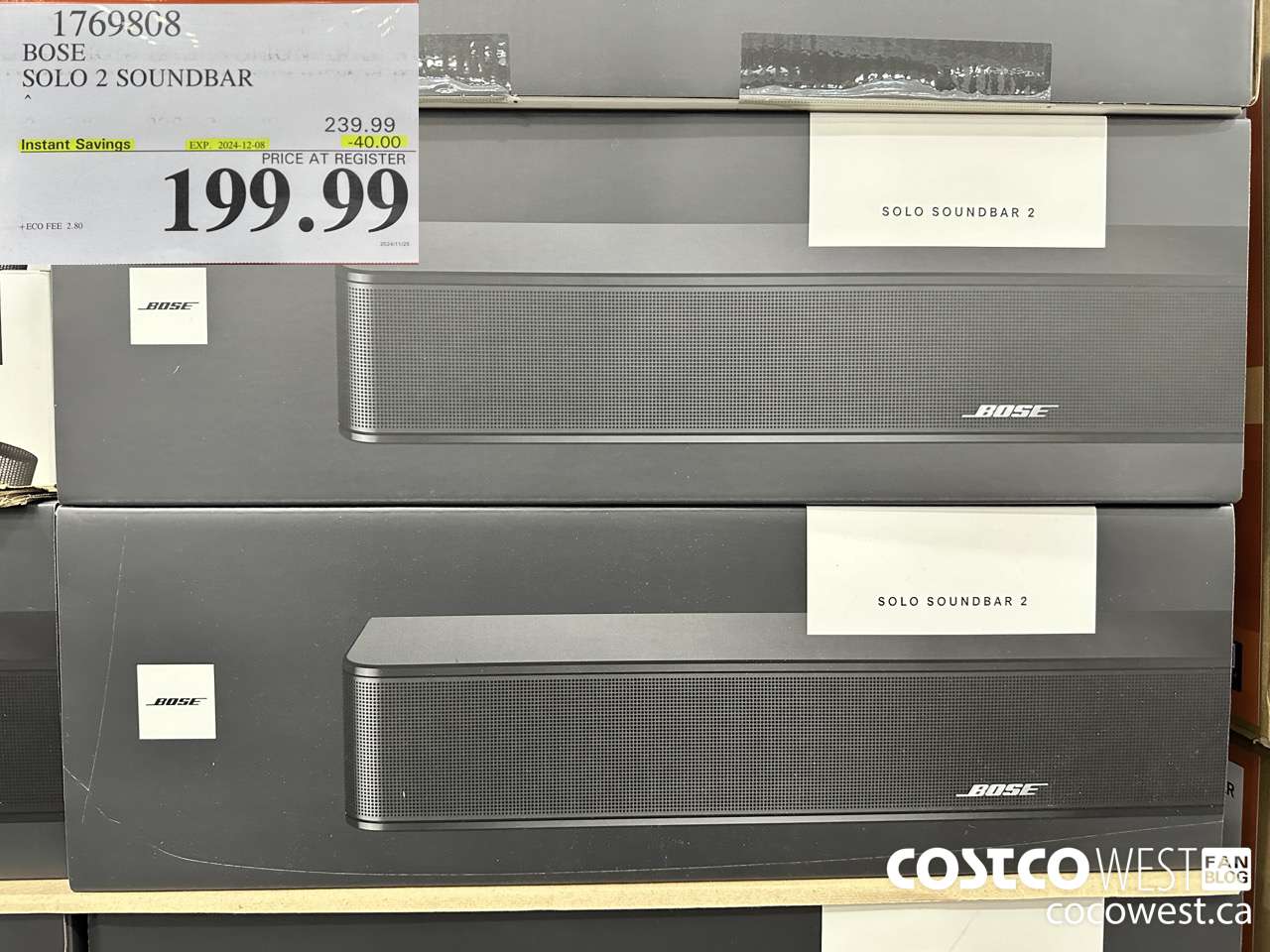 1769808 BOSE SOLO 2 SOUNDBAR ($40.00 INSTANT SAVINGS EXPIRES ON 2024-12-08) $199.99