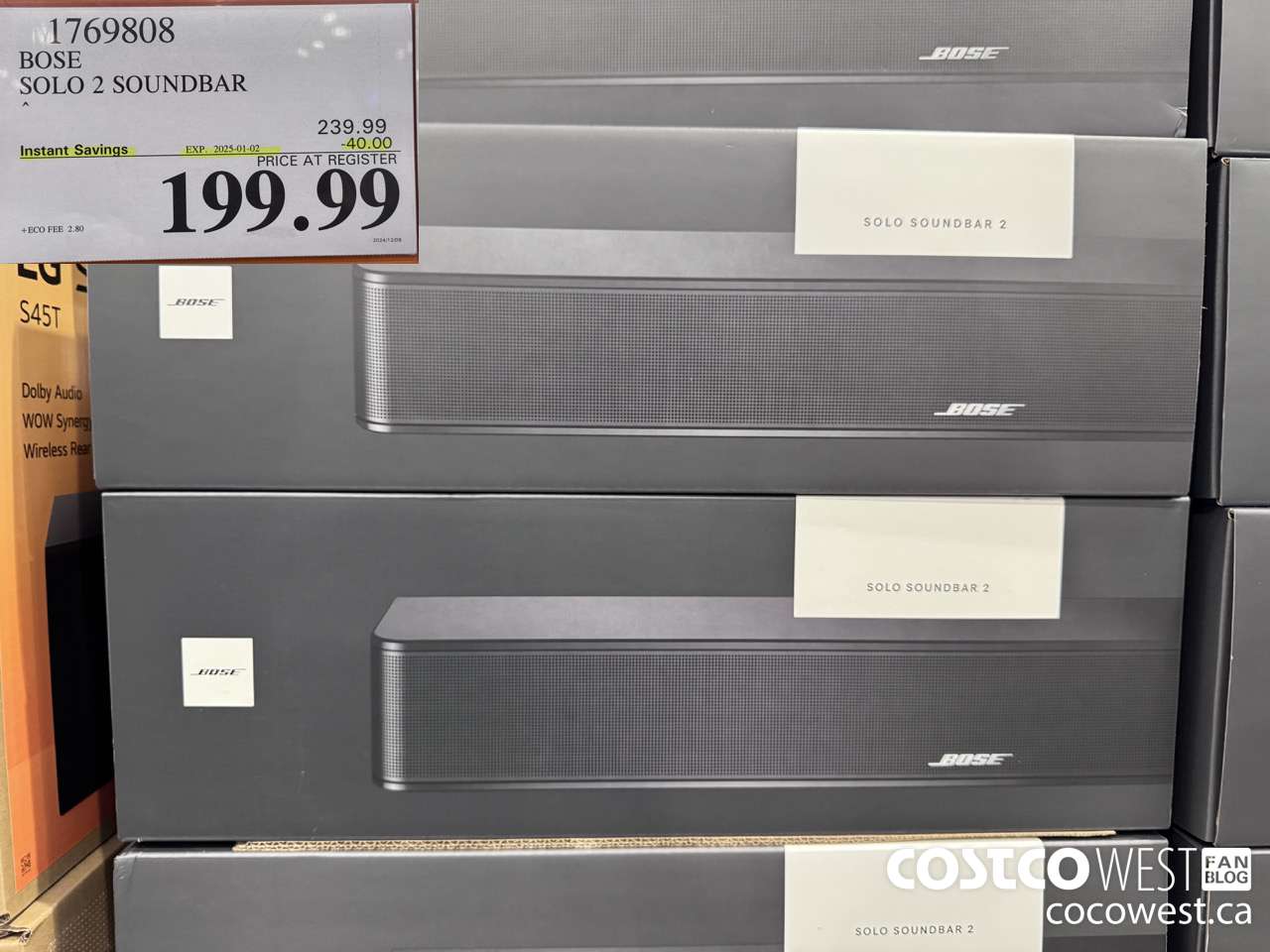 1769808 BOSE SOLO 2 SOUNDBAR ($40.00 INSTANT SAVINGS EXPIRES ON 2025-01-02) $199.99