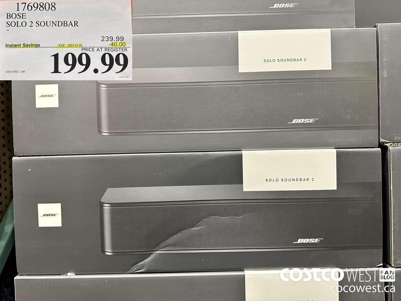1769808 BOSE SOLO 2 SOUNDBAR ($40.00 INSTANT SAVINGS EXPIRES ON 2025-01-02) $199.99