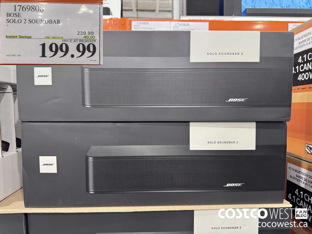 1769808 BOSE SOLO 2 SOUNDBAR ($40.00 INSTANT SAVINGS EXPIRES ON 2025-01-02) $199.99