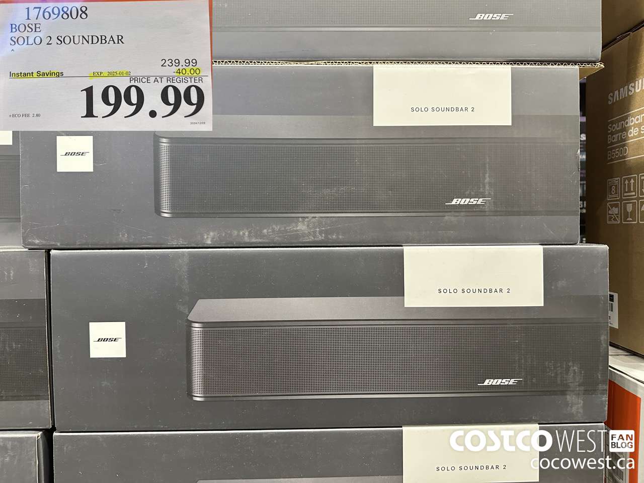 1769808 BOSE SOLO 2 SOUNDBAR ($40.00 INSTANT SAVINGS EXPIRES ON 2025-01-02) $199.99