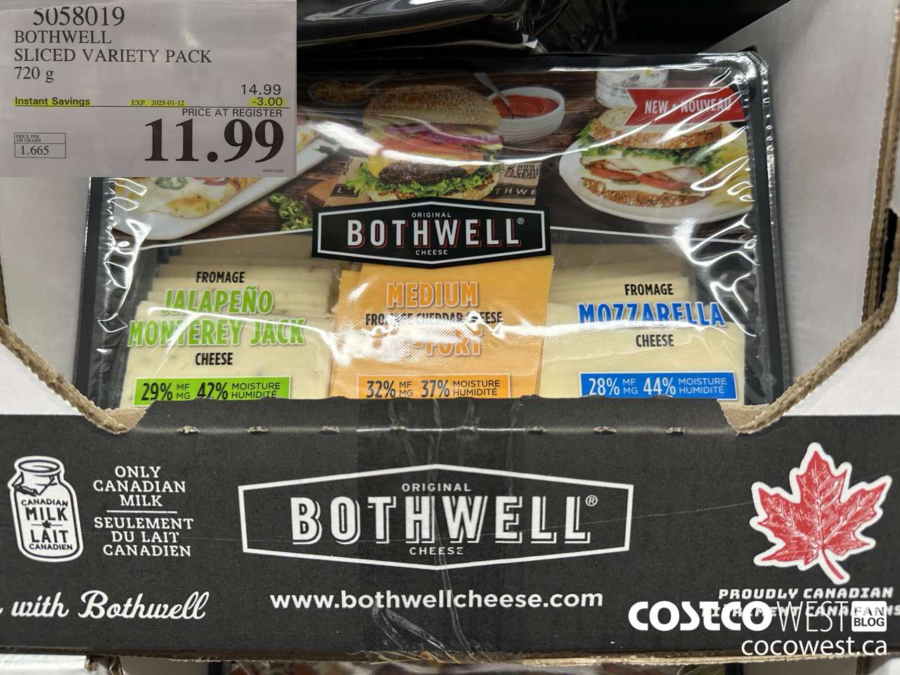 5058019 BOTHWELL SLICED VARIETY PACK 720 g ($3.00 INSTANT SAVINGS EXPIRES ON 2025-01-12) $11.99