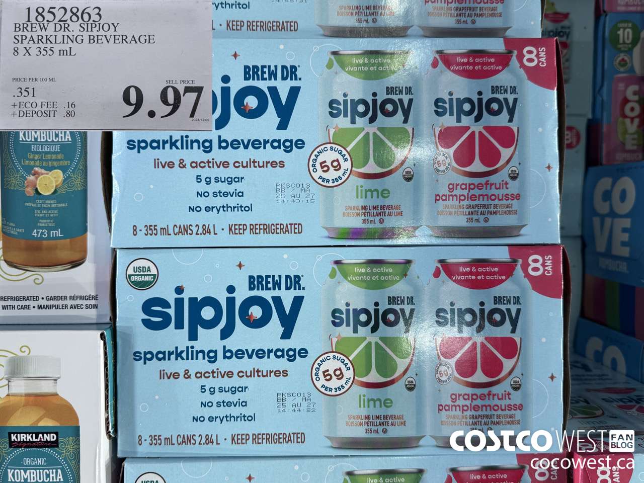 1852863 BREW DR. SIPJOY SPARKLING BEVERAGE 8 X 355ML $9.97