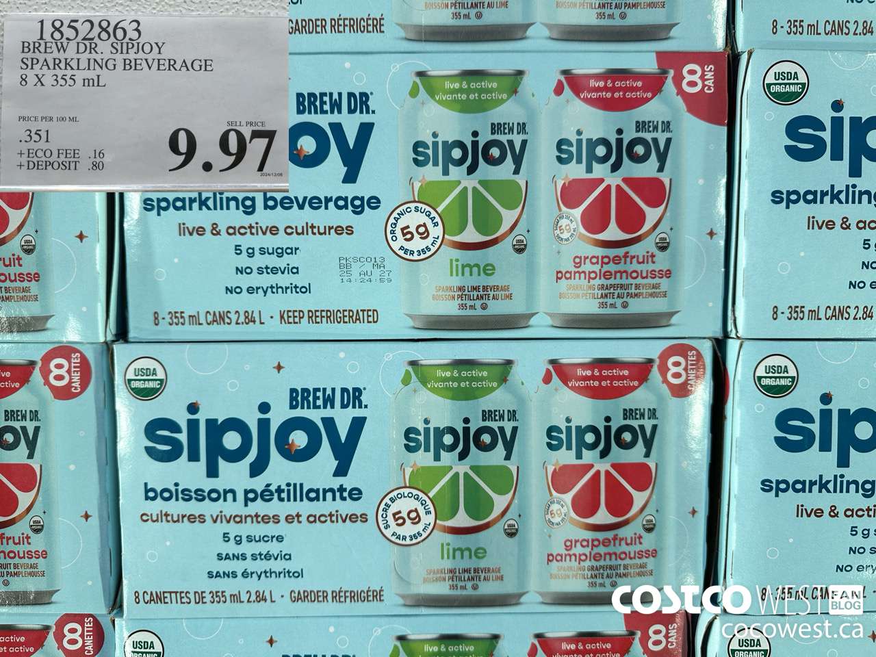 1852863 BREW DR. SIPJOY SPARKLING BEVERAGE 8 X 355ML $9.97