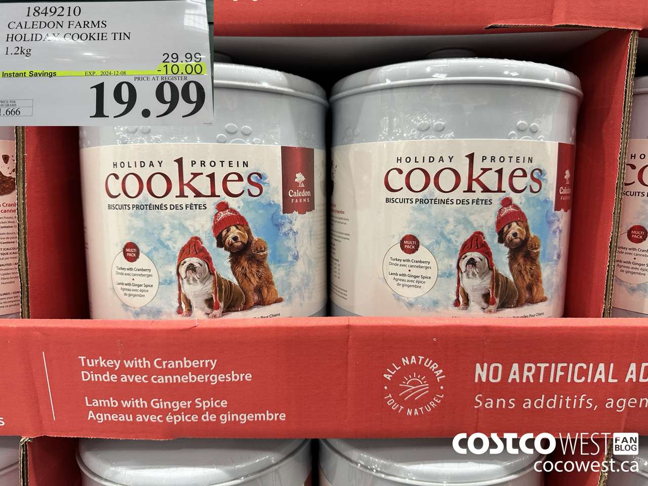 1849210 CALEDON FARMS HOLIDAY COOKIE TIN 2 X 600G ($10.00 INSTANT SAVINGS EXPIRES ON 2024-12-08) $19.99
