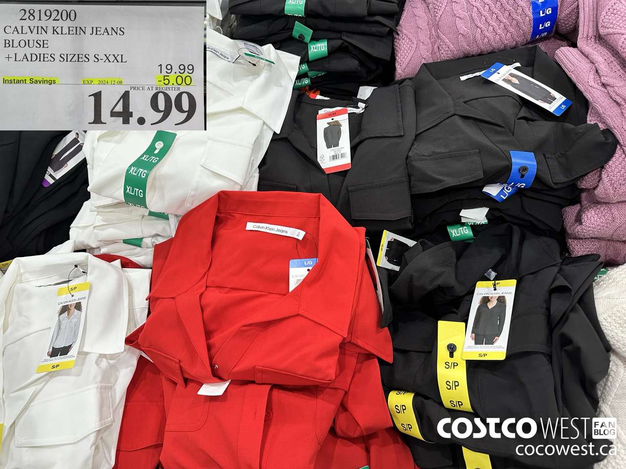 2819200 CALVIN KLEIN JEANS BLOUSE LADIES SIZES S-XXL ($5.00 INSTANT SAVINGS EXPIRES ON 2024-12-08) $14.99