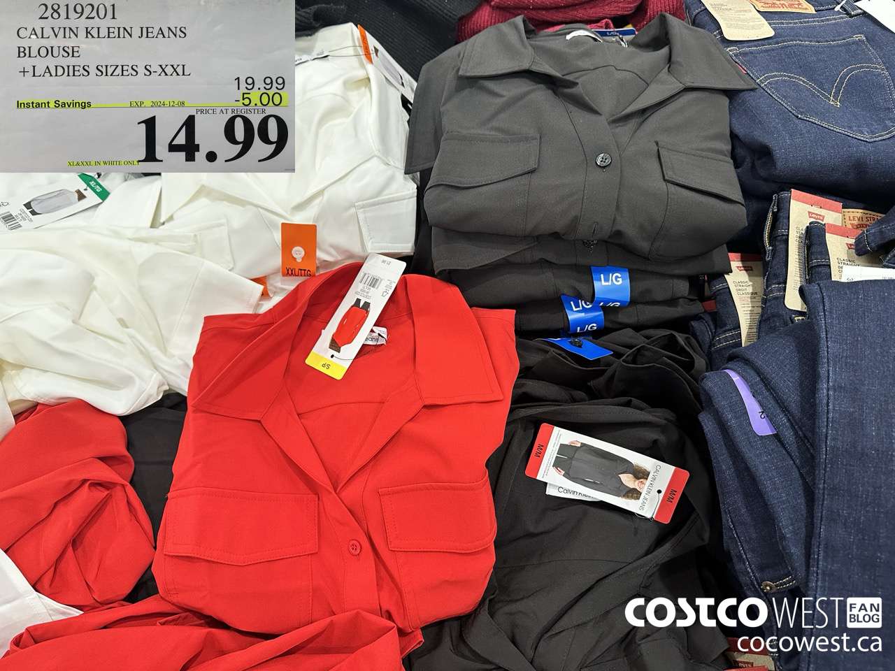 2819201 CALVIN KLEIN JEANS BLOUSE LADIES SIZES S-XXL ($5.00 INSTANT SAVINGS EXPIRES ON 2024-12-08) $14.99