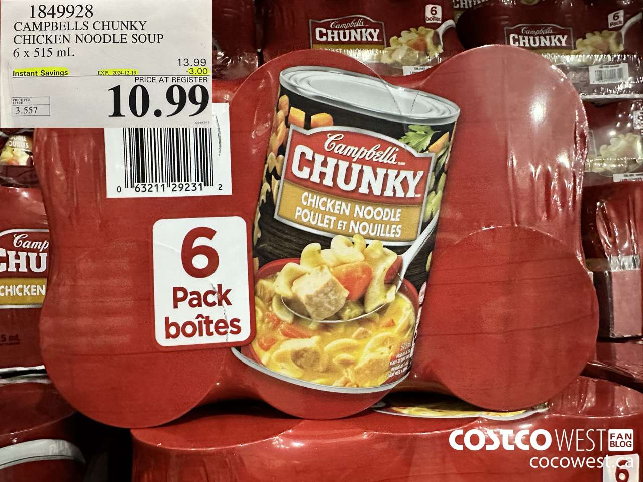 1849928 CAMPBELLS CHUNKY CHICKEN NOODLE SOUP 6 X 515ML ($3.00 INSTANT SAVINGS EXPIRES ON 2024-12-19) $10.99