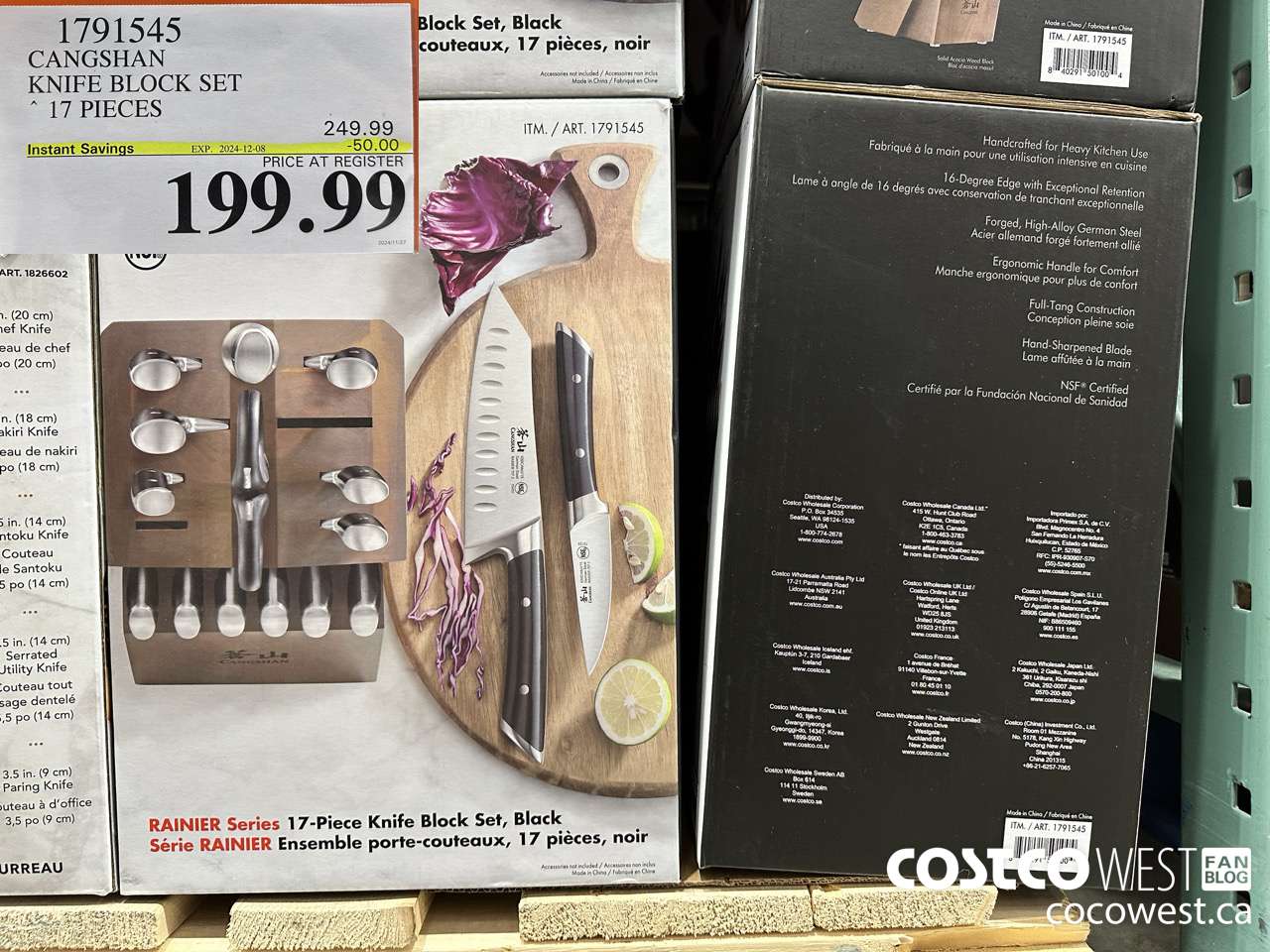 1791545 CANSHAN KNIFE BLOCK SET 17 PIECES ($50.00 INSTANT SAVINGS EXPIRES ON 2024-12-08) $199.99
