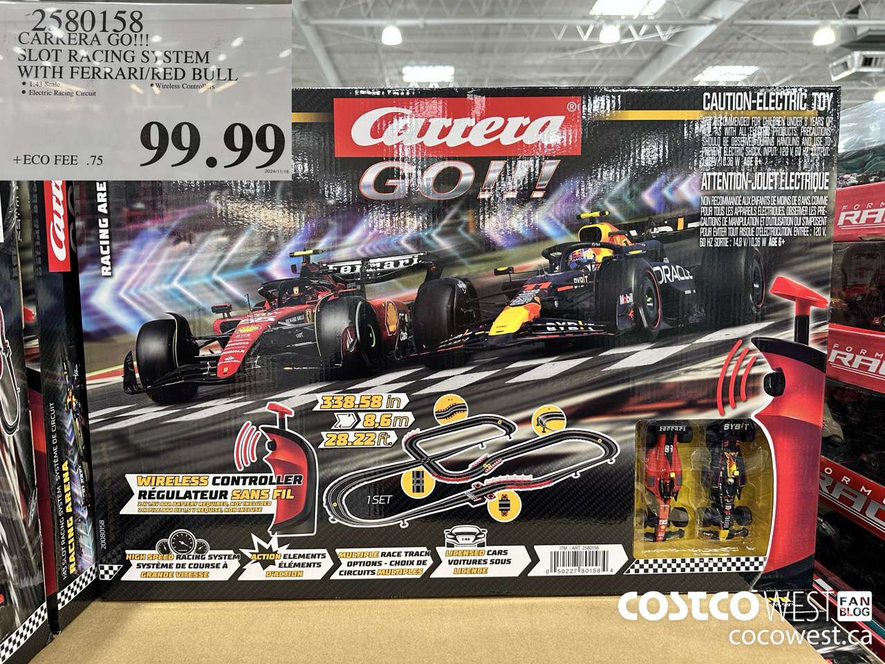 2580158 CARRERA GO!!! SLOT RACING SYSTEM WITH FERRARI/RED BULL $99.99