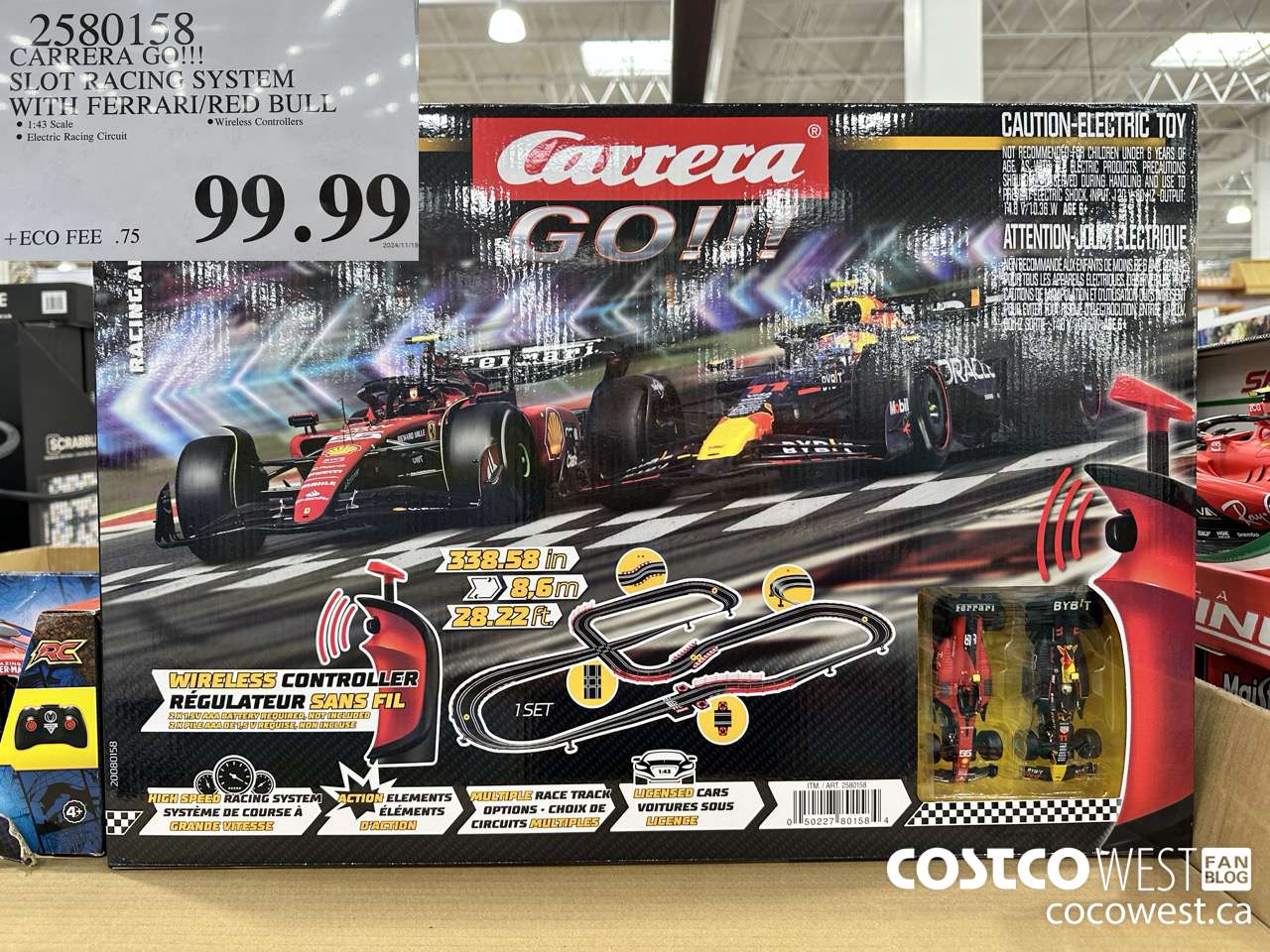 2580158 CARRERA GO!!! SLOT RACING SYSTEM WITH FERRARI/RED BULL $99.99