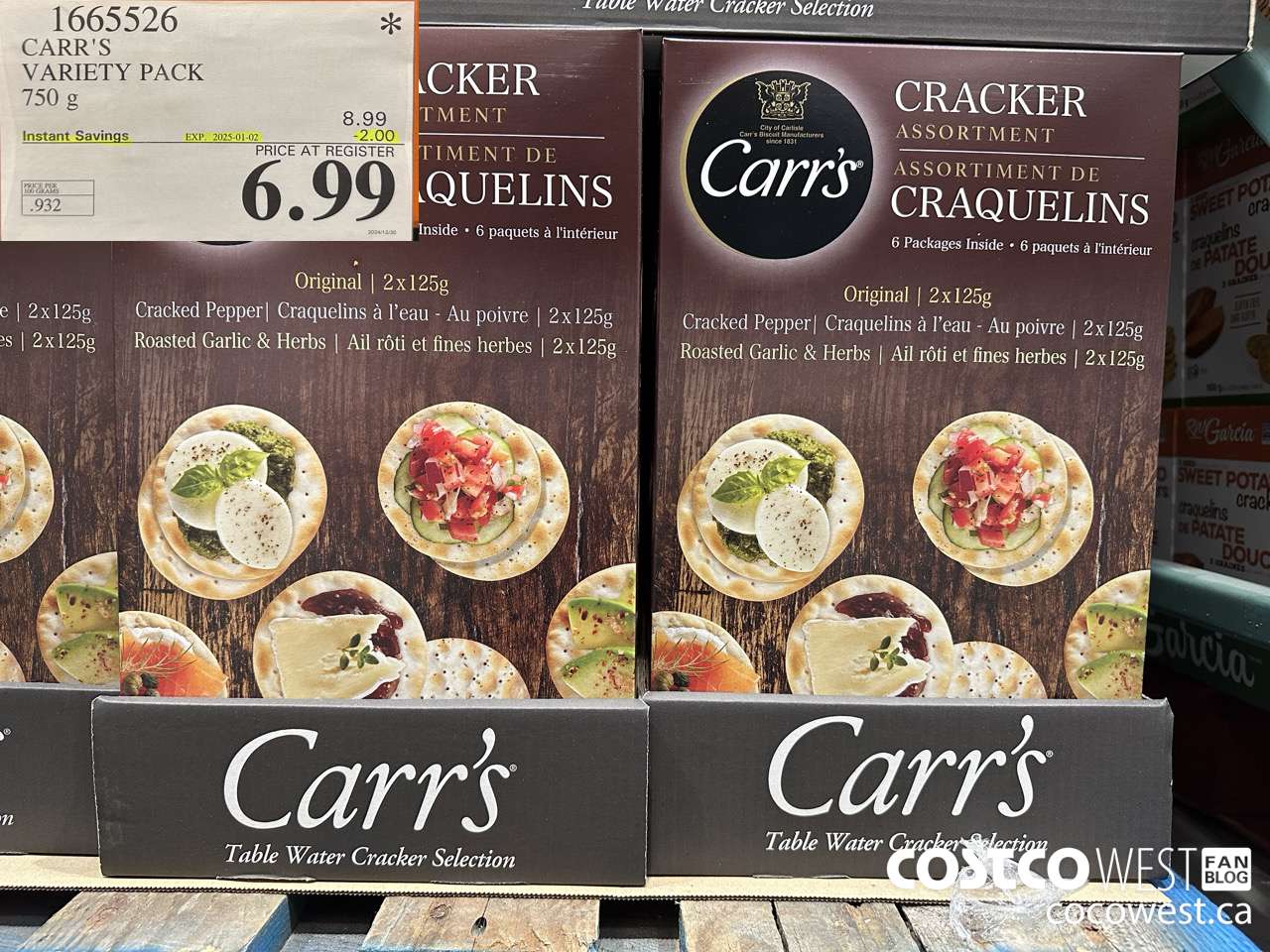 1665526 CARR'S VARIETY PACK 750 G ($2.00 INSTANT SAVINGS EXPIRES ON 2025-01-02) $6.99