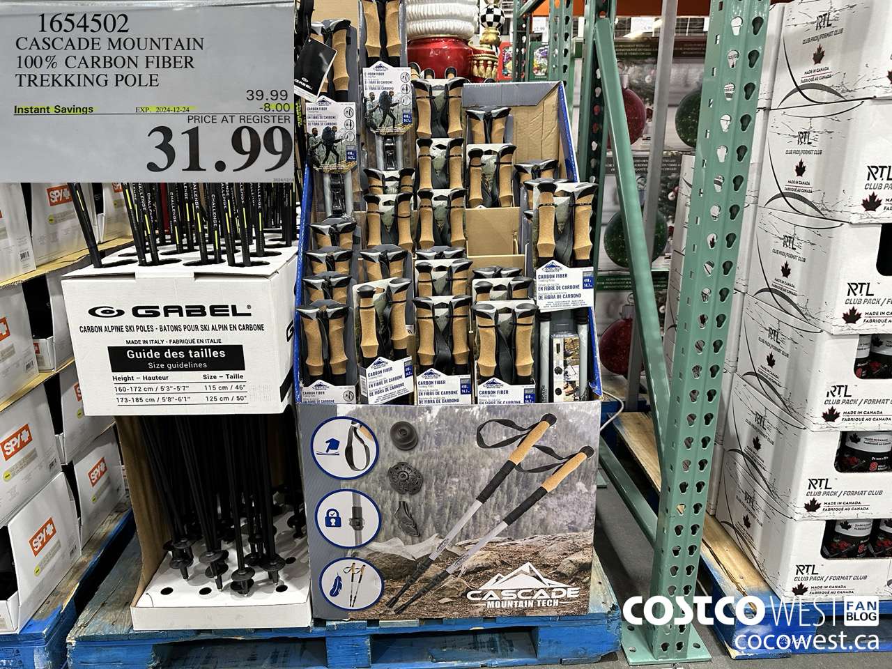 1654502 CASCADE MOUNTAIN 100% CARBON FIBRE TREKKING POLE ($8.00 INSTANT SAVINGS EXPIRES ON 2024-12-24) $31.99