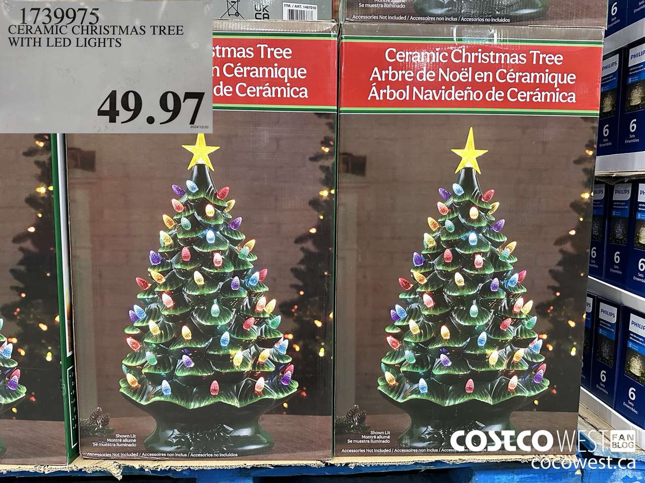 1739975 CERAMIC CHRISTMAS TREE WITH LED LIGHTS $49.97