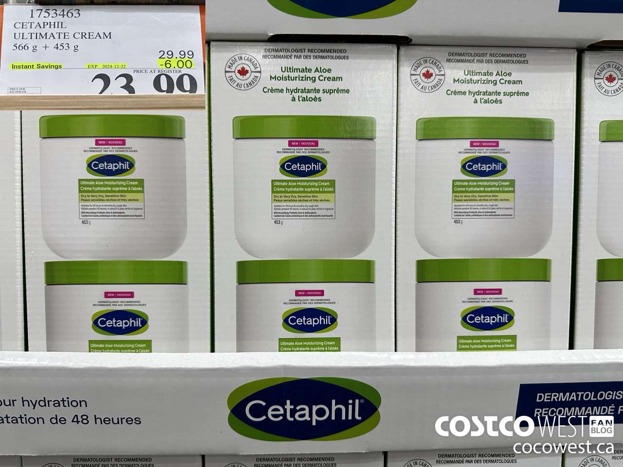 1753463 CETAPHIL ULTIMATE CREAM 566 G + 453 G ($6.00 INSTANT SAVINGS EXPIRES ON 2024-12-22) $23.99