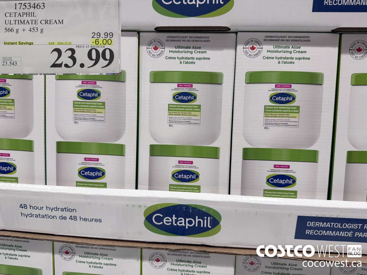 1753463 CETAPHIL ULTIMATE CREAM 566 G + 453 G ($6.00 INSTANT SAVINGS EXPIRES ON 2024-12-22) $23.99