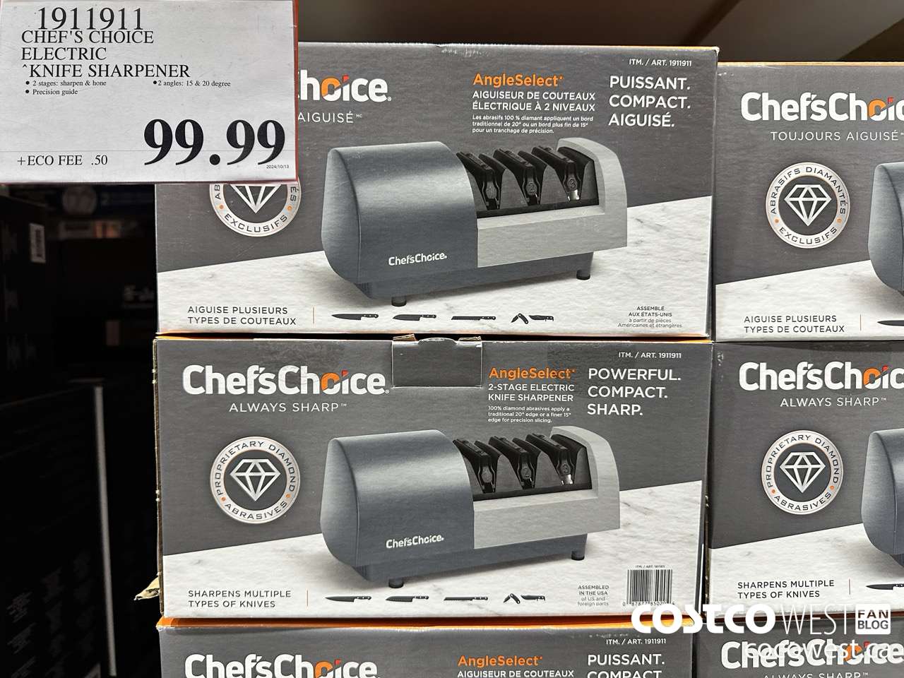 1911911 CHEF'S CHOICE KNIFE SHARPENER $99.99