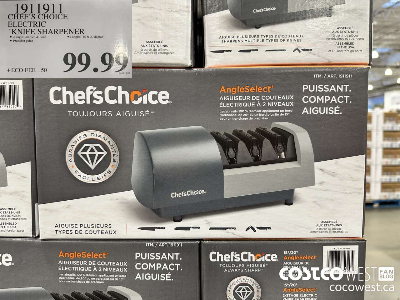 1911911 CHEF'S CHOICE KNIFE SHARPENER $99.99