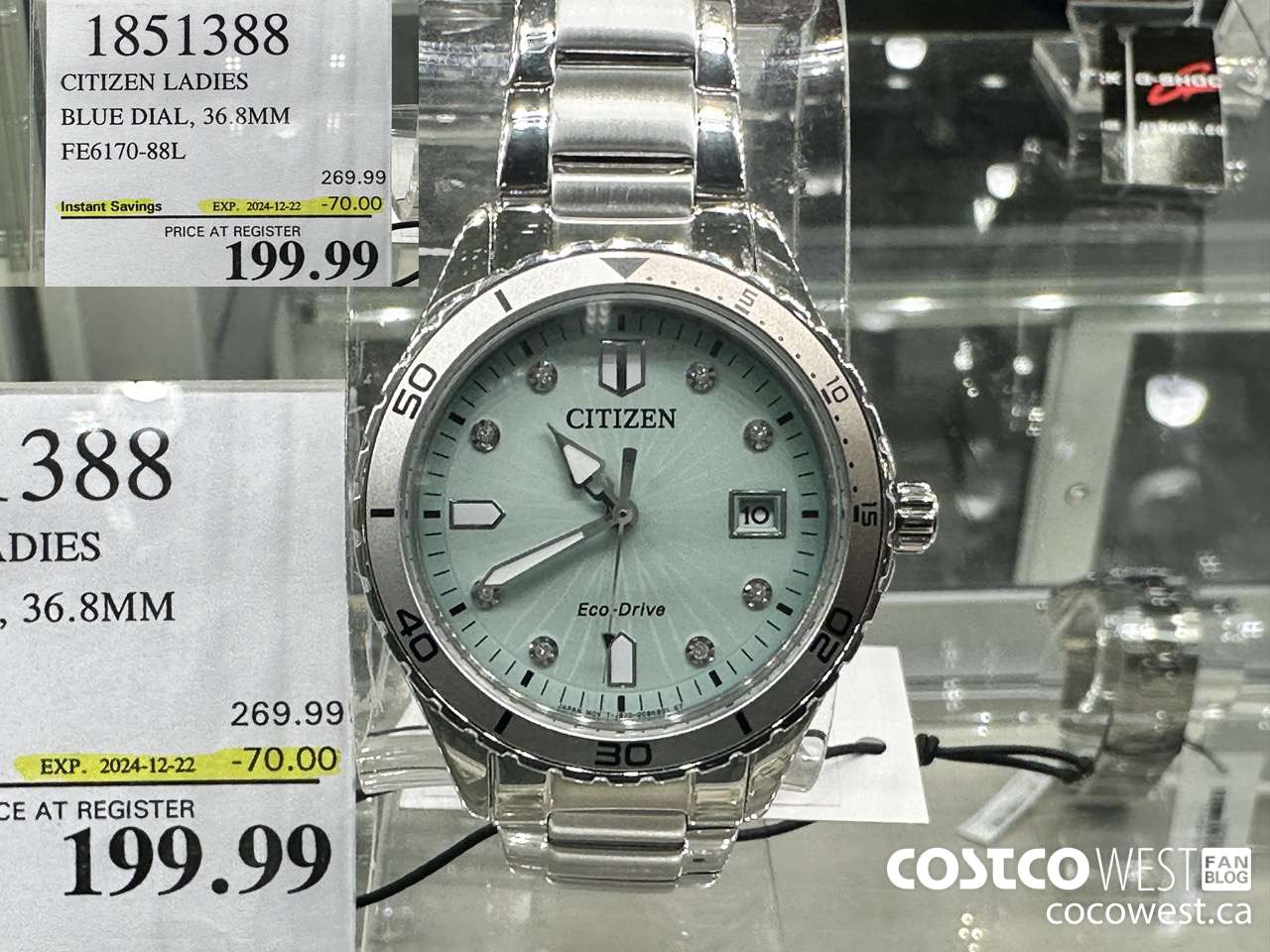 1851388 CITIZEN LADIES BLUE DIAL 36.8MM FE6170-88L ($70.00 INSTANT SAVINGS EXPIRES ON 2024-12-22) $199.99