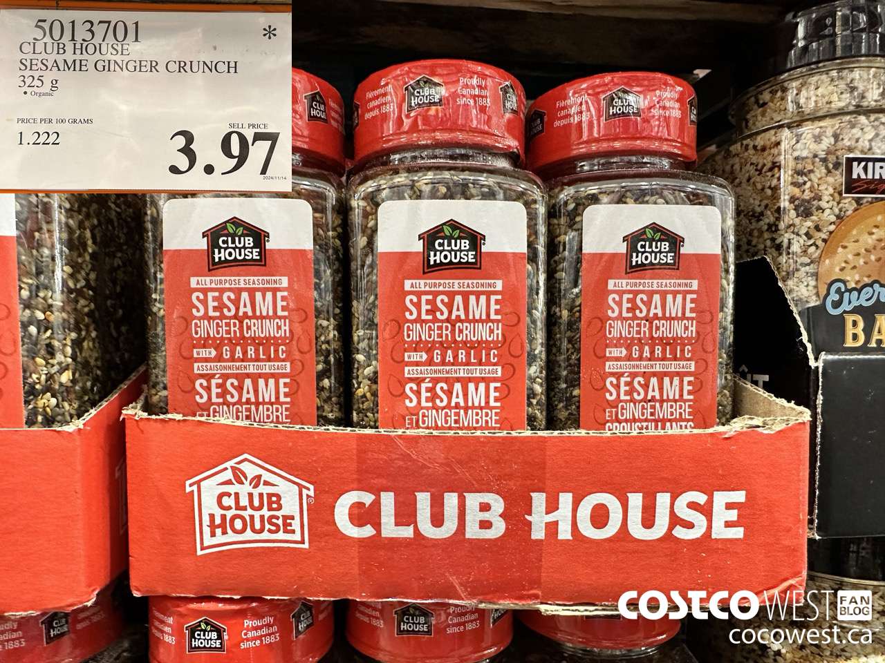 5013701 CLUB HOUSE SESAME GINGER CRUNCH 306 g $3.97